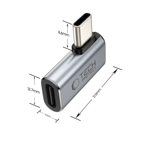 Tech-Protect Ultraboost AA01 USB-C Angled Adapter - Grayeng
