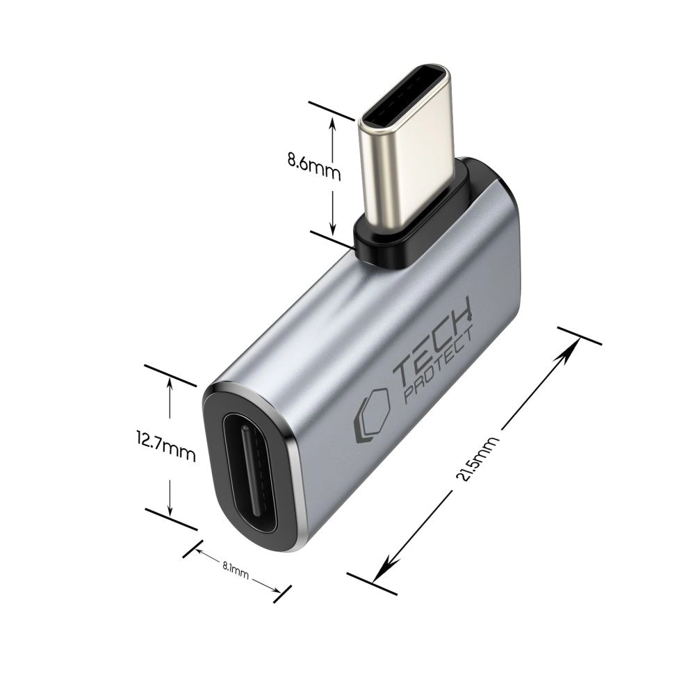 Tech-Protect Ultraboost AA01 USB-C Angled Adapter - Grayeng