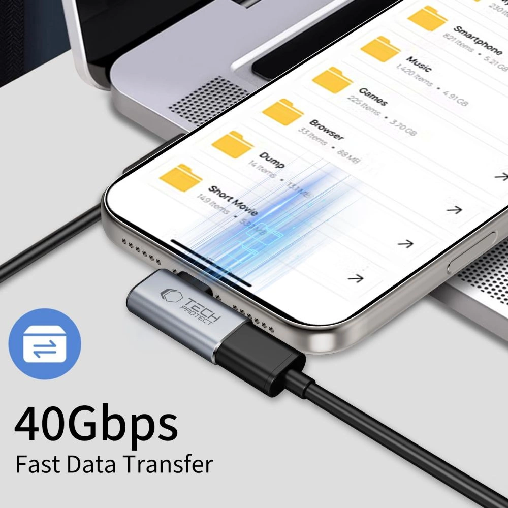 Tech-Protect Ultraboost AA01 USB-C Angled Adapter - Grayeng
