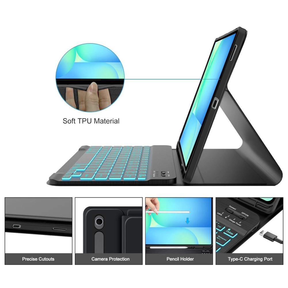 Tech-Protect SC Pen + Keyboard Case for Samsung Galaxy Tab S10 FE+ 13.1 X620 / X626B - Blackeng