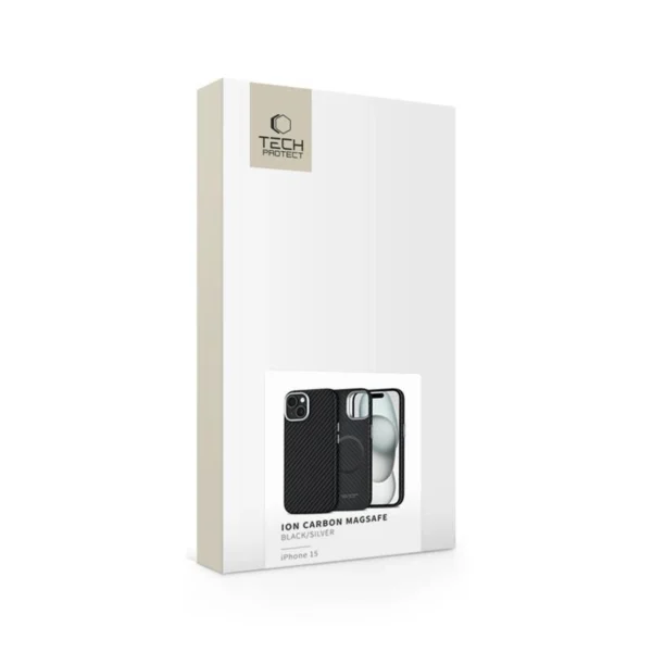 Tech-Protect Ion Carbon MagSafe Case for iPhone 15 - Blackeng