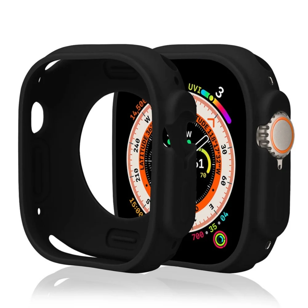 Silicone Watch Case for Apple Watch 40 mm (Series 4/5/6/SE) - blackeng