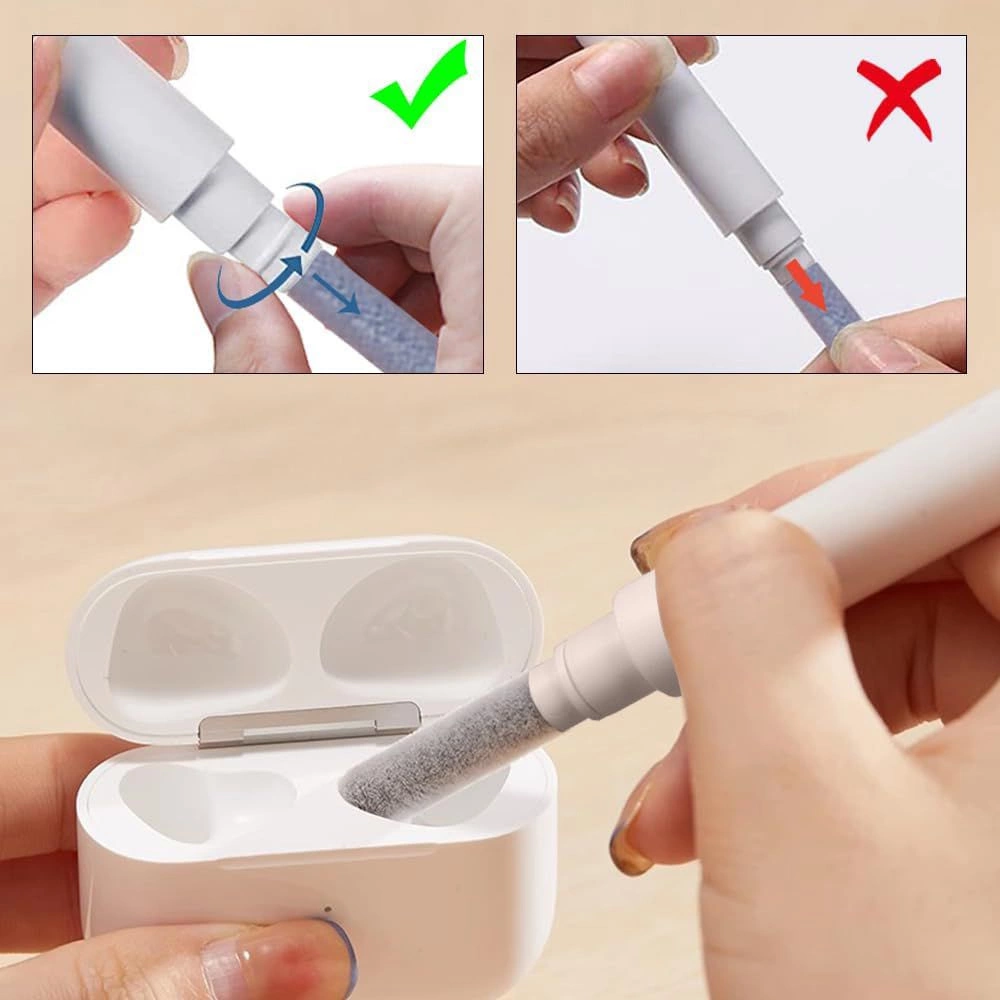 Tech-Protect CS02 3-in-1 Headphone Cleaning Kit - Whiteeng