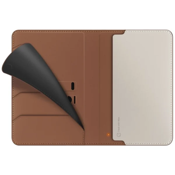 Etui na paszport UNIQ Belmont z Apple    Find My blokada RFID karmelowy beżowypol
