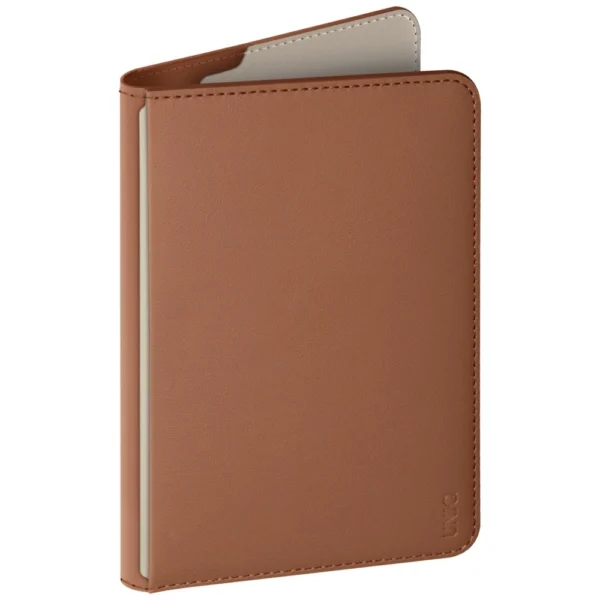 Etui na paszport UNIQ Belmont z Apple    Find My blokada RFID karmelowy beżowypol