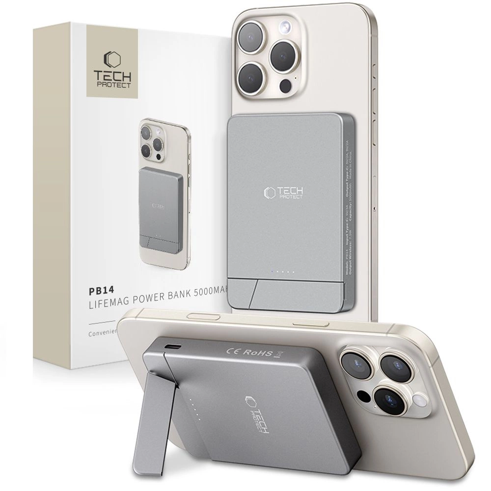 Powerbank Tech-Protect PB14 LifeMag MagSafe 5000 mAh - grayeng