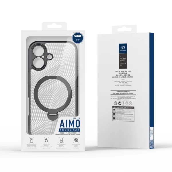 Dux Ducis Aimo Mag Case with Magnetic Ring and Stand for iPhone 17 – Blackeng