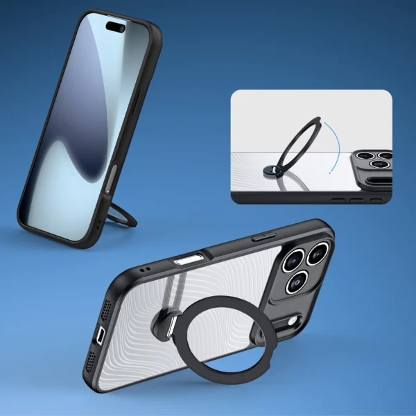 Dux Ducis Aimo Mag Case with Magnetic Ring and Stand for iPhone 17 Pro – Blackeng