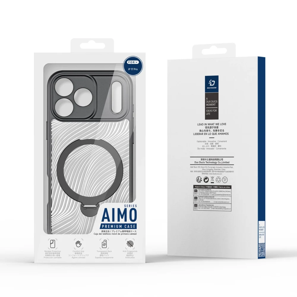 Dux Ducis Aimo Mag Case with Magnetic Ring and Stand for iPhone 17 Pro – Blackeng