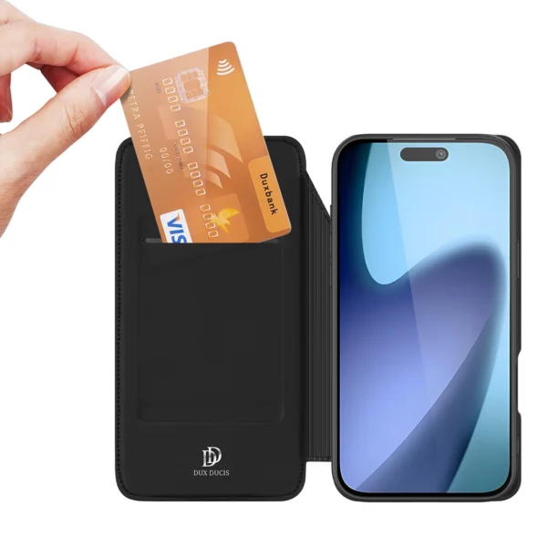Dux Ducis Skin Pro Case for iPhone 17 Pro with Flip and Card Slot - Blackeng