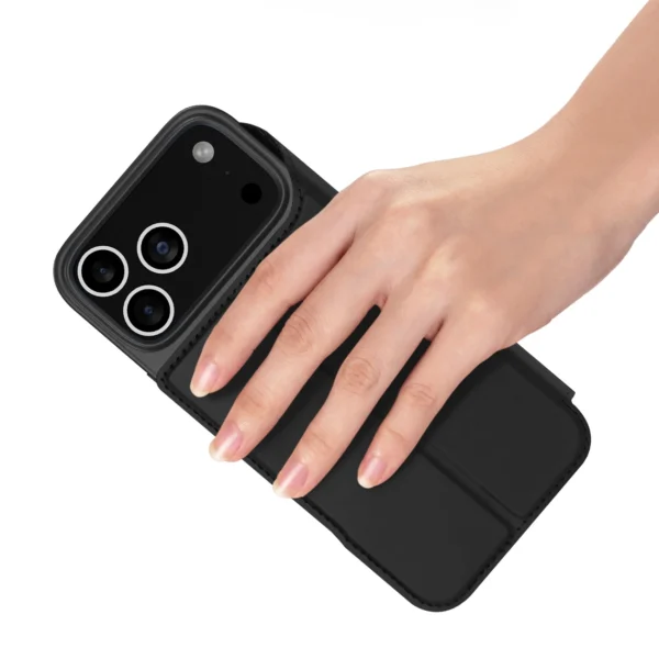 Dux Ducis Skin Pro Case for iPhone 17 Pro Max with Flip and Card Slot - Blackeng