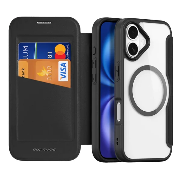 Dux Ducis Skin X Pro iPhone 17 Case with Wallet, MagSafe Compatible - Blackeng