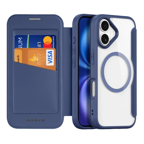 Dux Ducis Skin X Pro iPhone 17 Case with Wallet, MagSafe Compatible - Blueeng