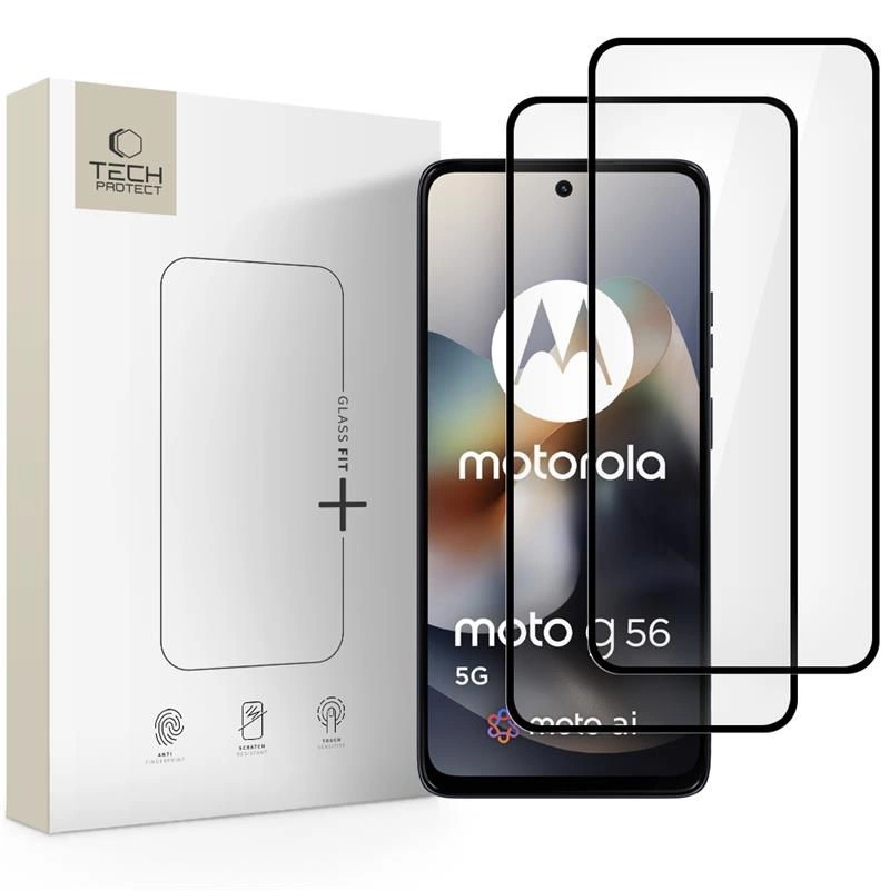 Tech-Protect Glass Fit+ 2-pack tempered glass for Motorola Moto G56 5G - blackeng