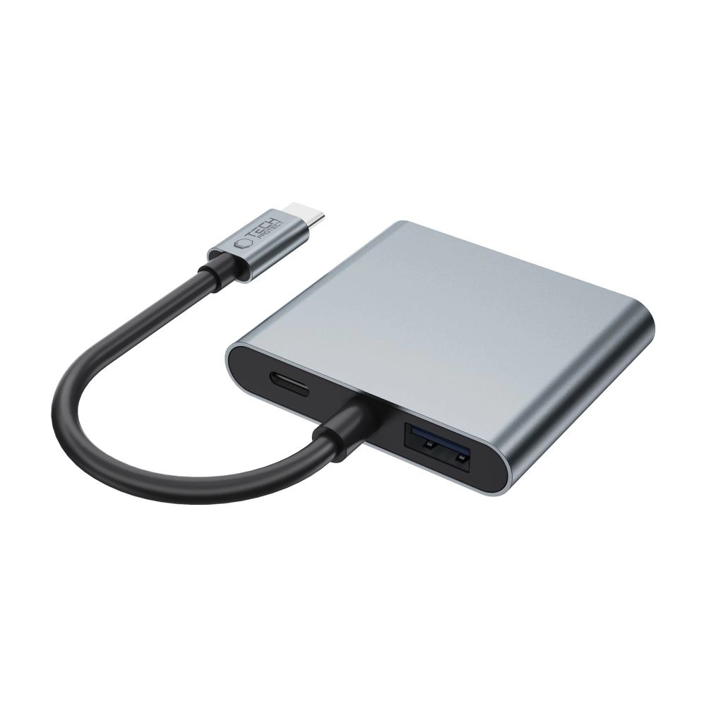 Tech-Protect HB08 4in1 USB-C + USB2.0 + 2 x HDMI 4K 60HZ adapter - grayeng
