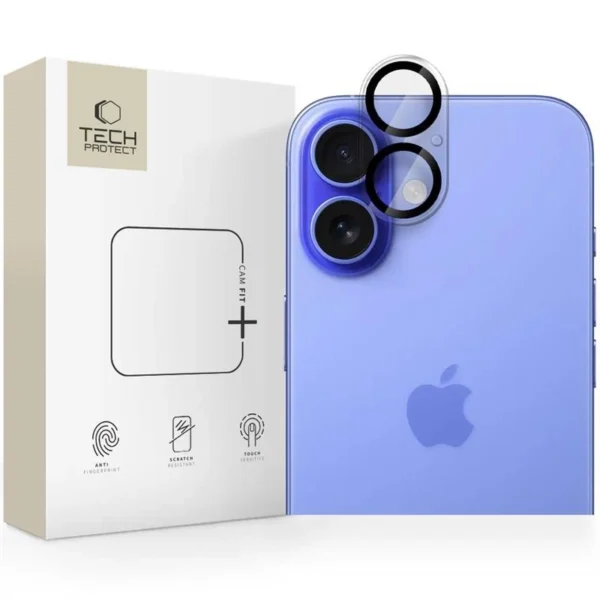Tech-Protect Cam Fit+ Camera Cover for iPhone 16 / 16 Plus - Transparenteng