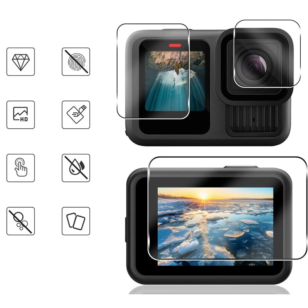 Tech-Protect Glass Fit+ 2-pack tempered glass for GoPro Hero 9 / 10 / 11 / 12 - transparenteng