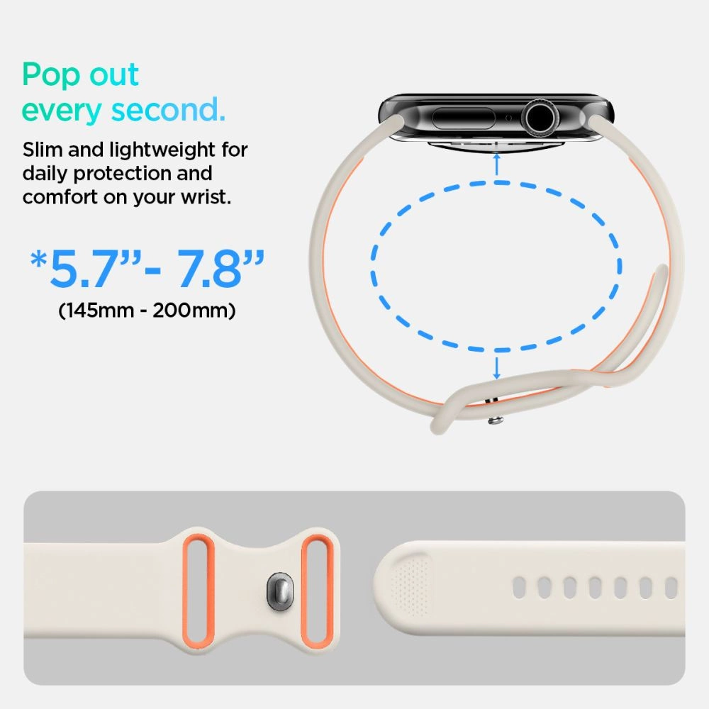 Spigen Nano Pop Strap for Apple Watch 44/45/46/49 mm - Beige-Orangeeng