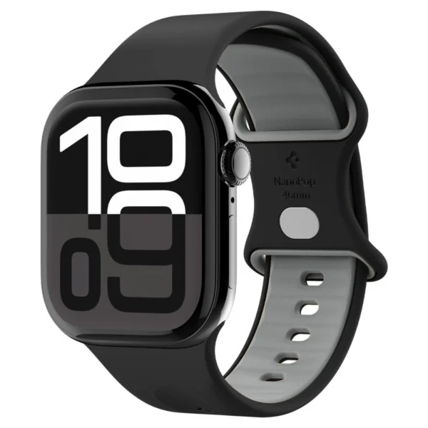 Spigen Nano Pop Strap for Apple Watch 44 / 45 / 46 / 49 mm - Black and Grayeng