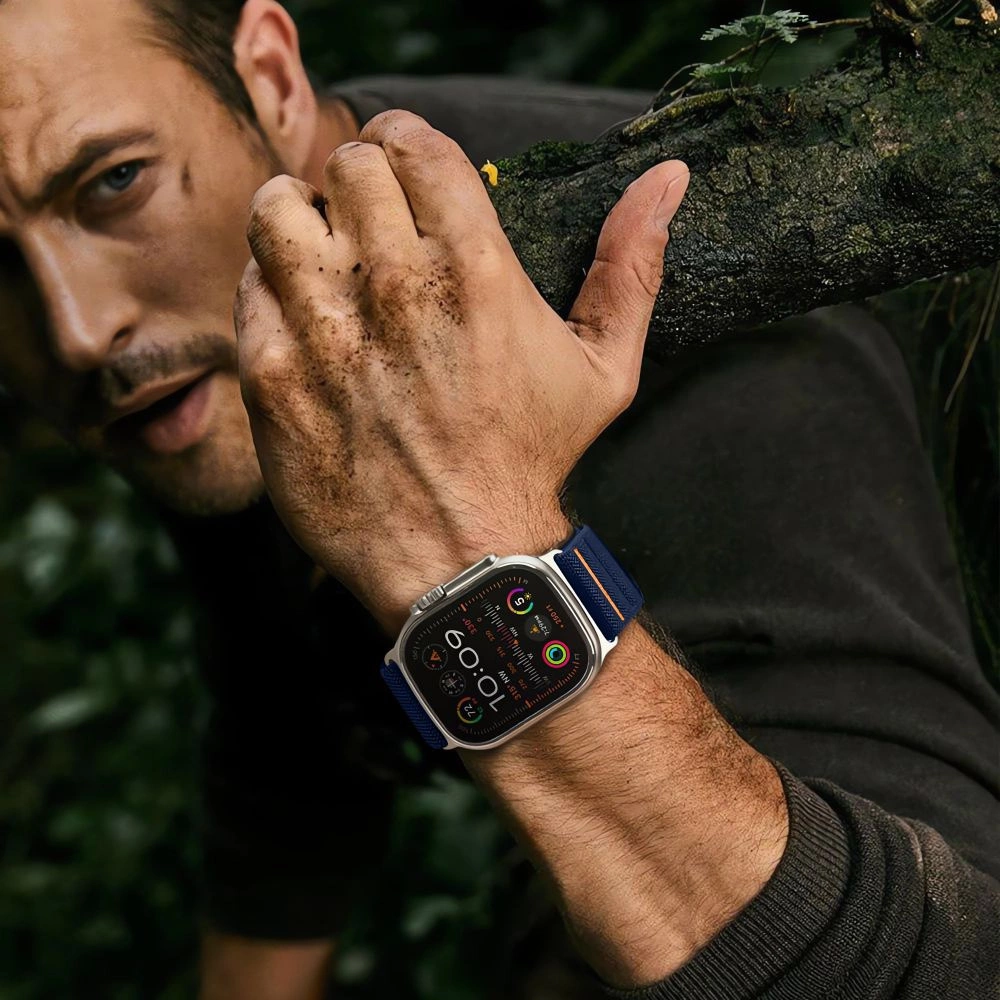 Tech-Protect Nylon Slip Strap for Apple Watch 44 / 45 / 46 / 49 mm - Navy Blueeng