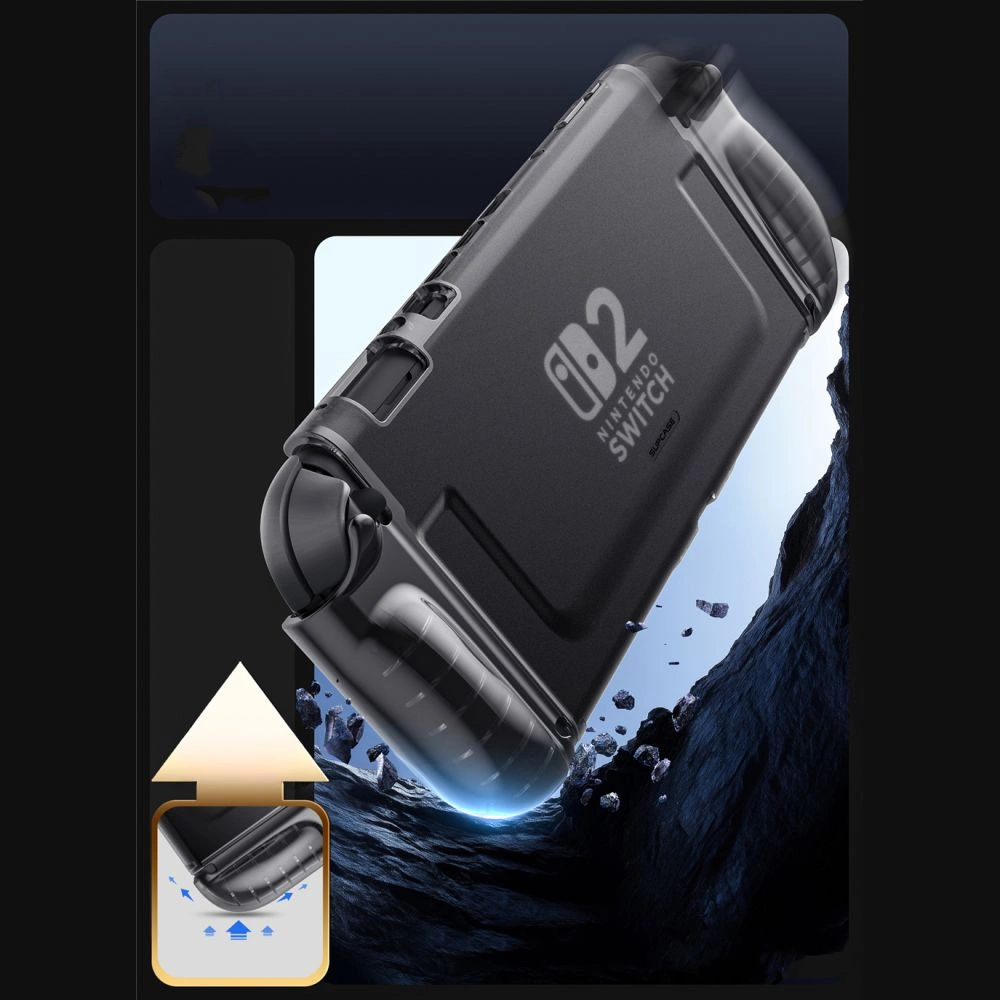 Supcase Crystal Case for Nintendo Switch 2 - Transparent Blackeng
