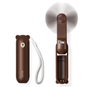 Jisulife Handheld Fan Life8 Portable USB Fan with Power Bank and Flashlight - Browneng
