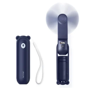 Jisulife Handheld Fan Life8 Mini Portable USB Fan with Power Bank and Flashlight - Blueeng