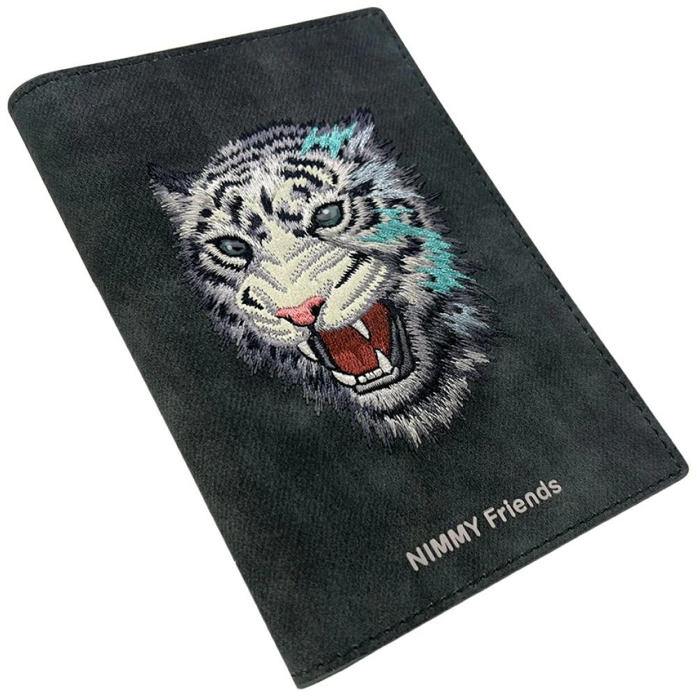 Nimmy Raptor Tiger Passport/Wallet Case - Dark Grayeng