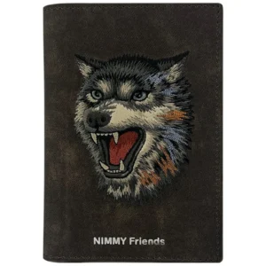 Nimmy Raptor Wolf Passport/Wallet Case - Browneng