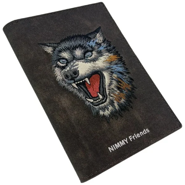 Nimmy Raptor Wolf Passport/Wallet Case - Browneng