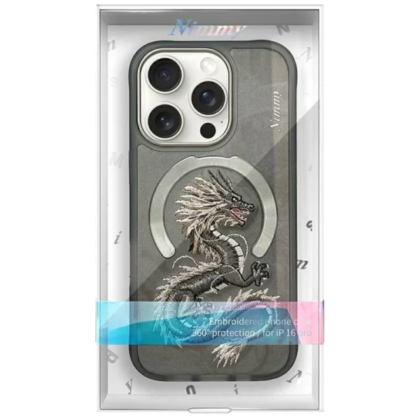 Nimmy Dragon MagSafe Case for iPhone 16 Pro Max - Grayeng