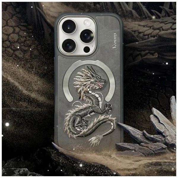 Nimmy Dragon MagSafe Case for iPhone 16 Pro Max - Grayeng