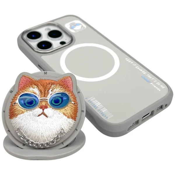 Nimmy Glasses Cool Cat MagSafe Case for iPhone 16 Pro - Grayeng