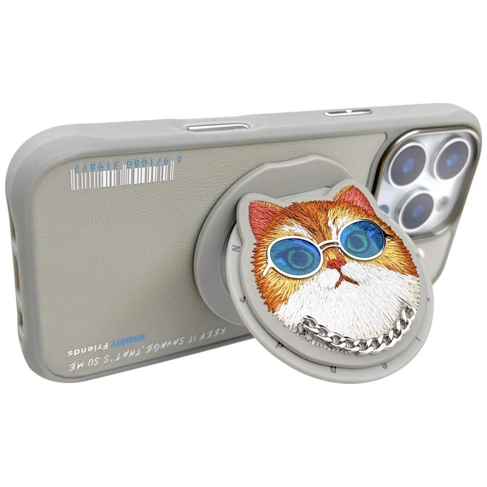 Nimmy Glasses Cool Cat MagSafe Case for iPhone 16 Pro - Grayeng