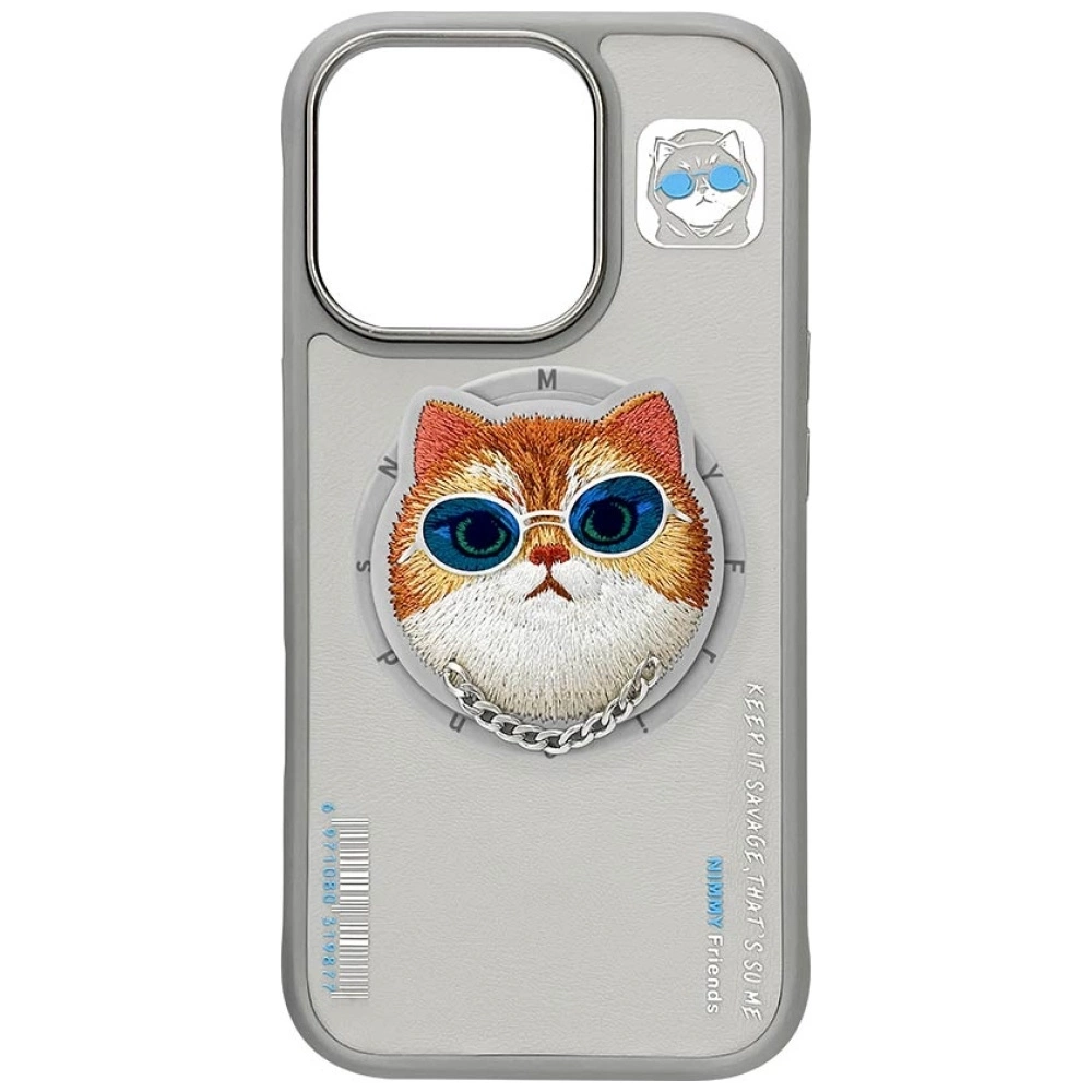 Nimmy Glasses Cool Cat MagSafe Case for iPhone 16 Pro - Grayeng