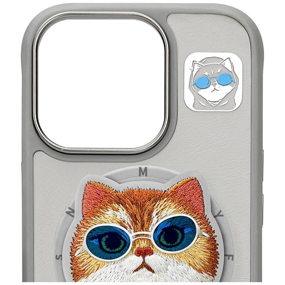 Nimmy Glasses Cool Cat MagSafe Case for iPhone 16 Pro - Grayeng