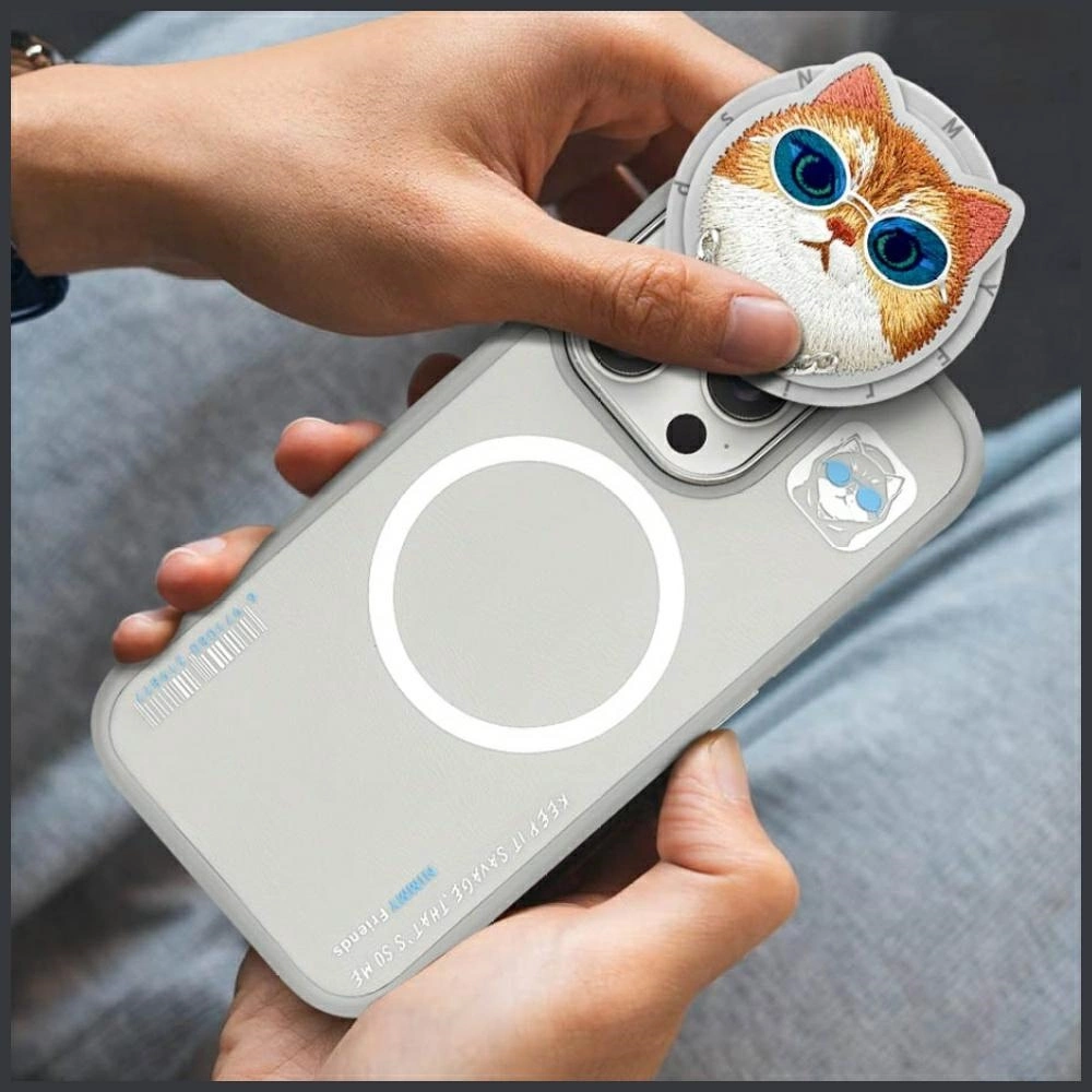 Nimmy Glasses Cool Cat MagSafe Case for iPhone 16 Pro - Grayeng