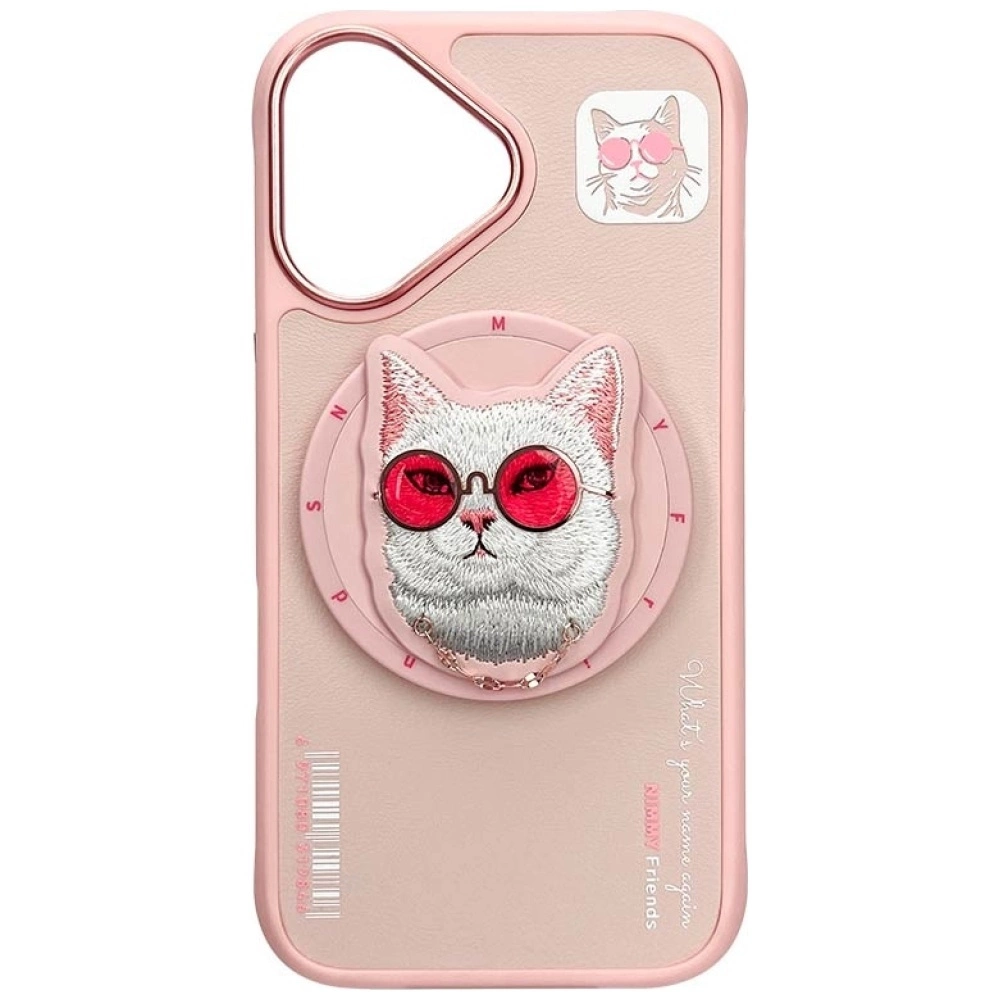 Nimmy Glasses Cool Cat MagSafe Case for iPhone 16 - Pinkeng