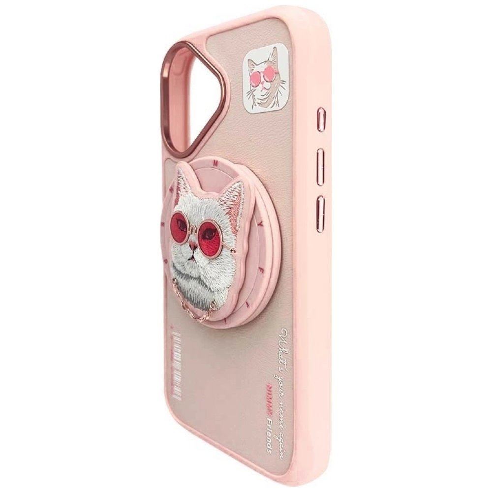 Nimmy Glasses Cool Cat MagSafe Case for iPhone 16 - Pinkeng