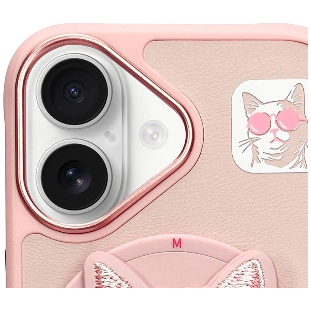 Nimmy Glasses Cool Cat MagSafe Case for iPhone 16 - Pinkeng