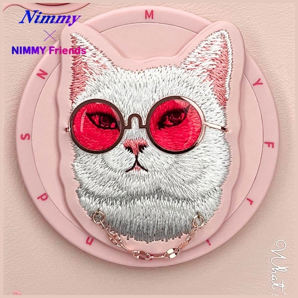 Nimmy Glasses Cool Cat MagSafe Case for iPhone 16 - Pinkeng