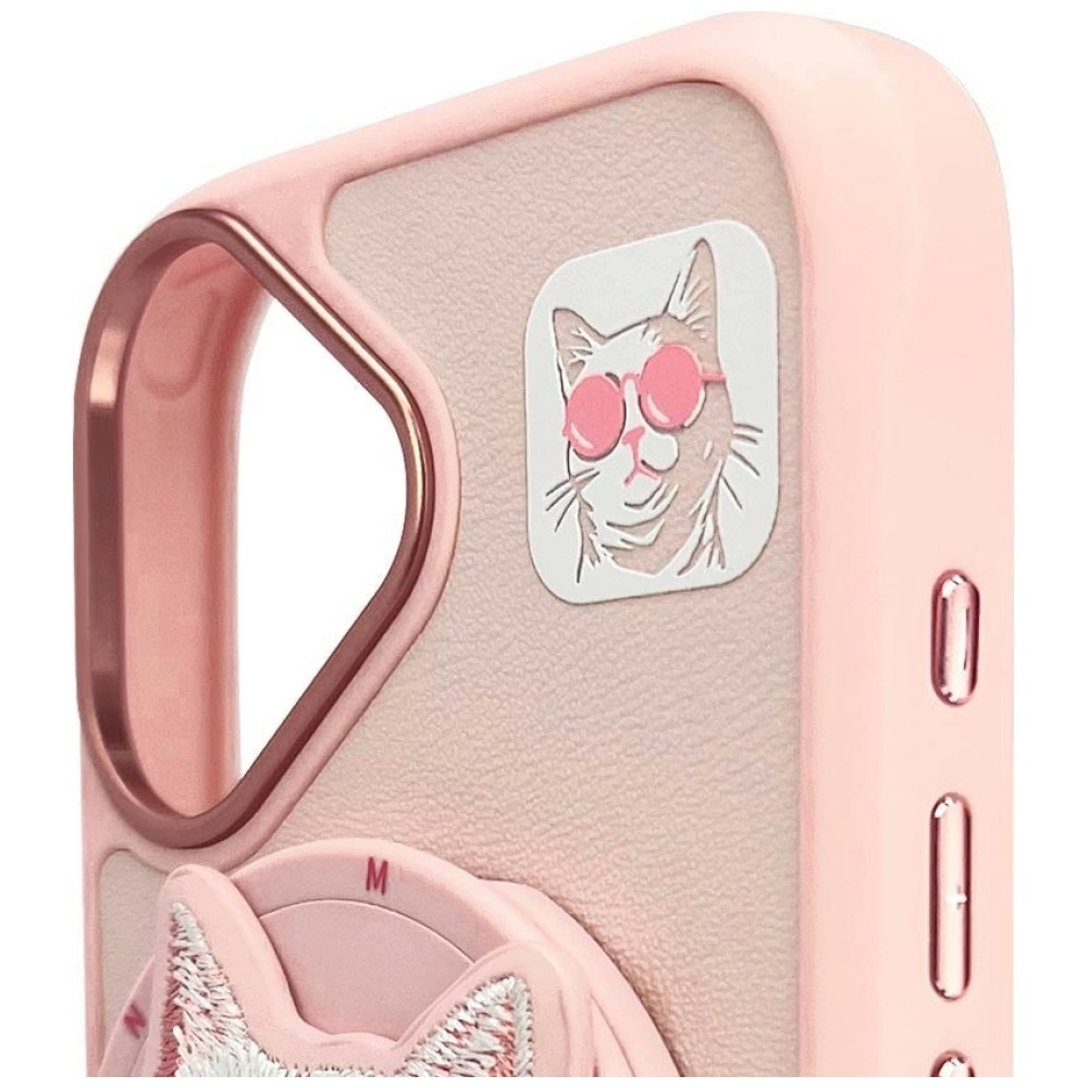 Nimmy Glasses Cool Cat MagSafe Case for iPhone 16 - Pinkeng