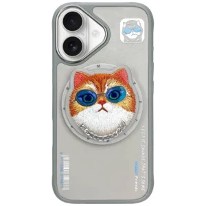 Nimmy Glasses Cool Cat MagSafe Case for iPhone 16 - Grayeng