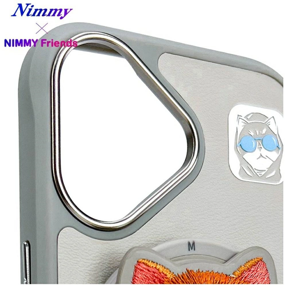 Nimmy Glasses Cool Cat MagSafe Case for iPhone 16 - Grayeng