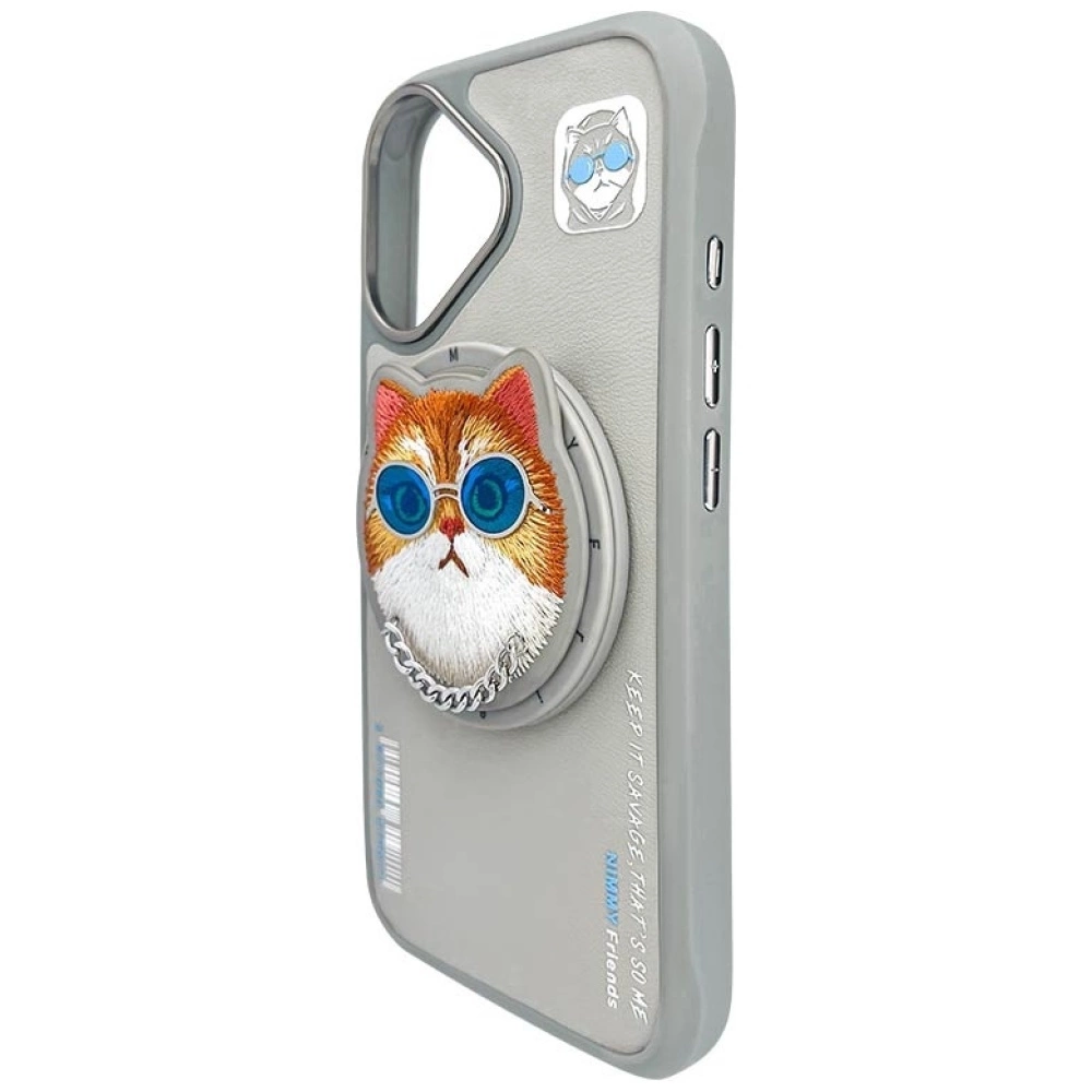 Nimmy Glasses Cool Cat MagSafe Case for iPhone 16 - Grayeng
