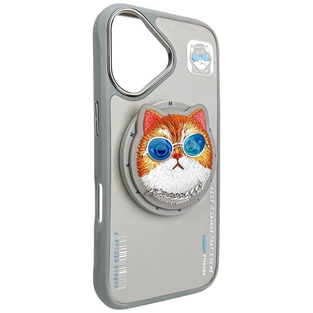 Nimmy Glasses Cool Cat MagSafe Case for iPhone 16 - Grayeng