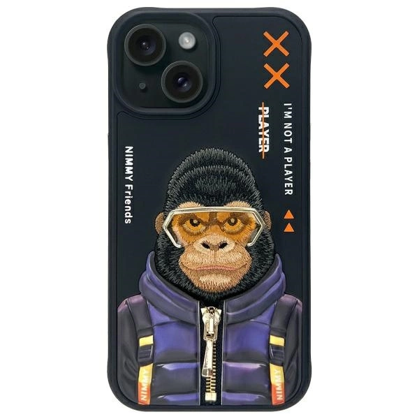Nimmy Cool&Cute 2.0 Monkey case for iPhone 15 - blackeng
