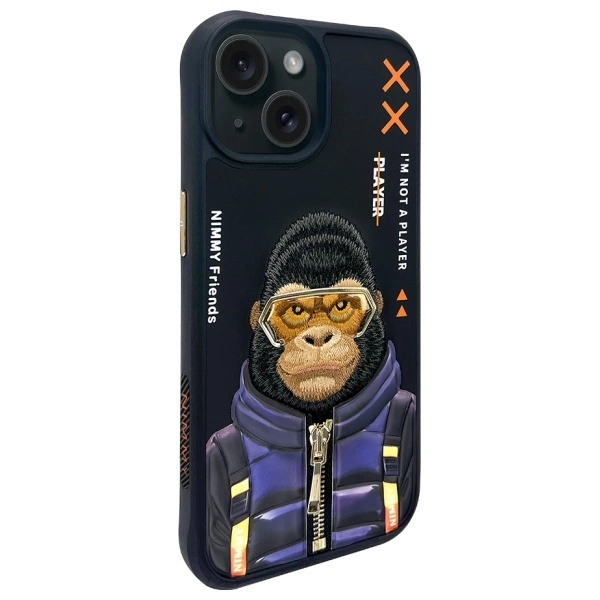 Nimmy Cool&Cute 2.0 Monkey case for iPhone 15 - blackeng