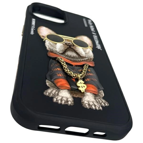 Nimmy Glasses Cool Dog iPhone 15 Case - Blackeng