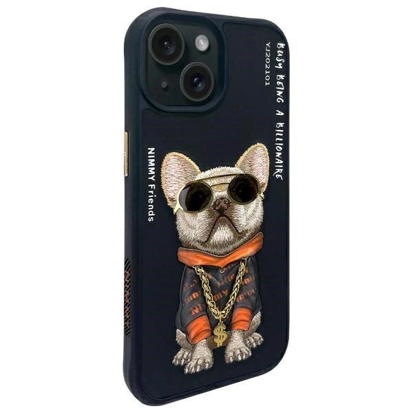 Nimmy Glasses Cool Dog iPhone 15 Case - Blackeng